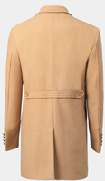 Manteau long à col à revers pour homme Hoserz International, doublure en fourrure, en laine, avec des caractéristiques de séchage rapide et respirant, couleur kaki