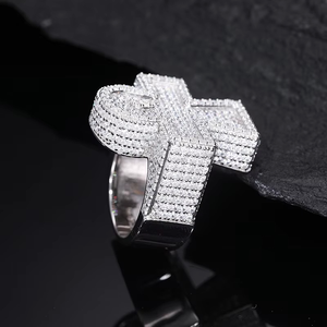 แหวนรูปกางเขนอังค์เพชรเพาะเลี้ยงในห้องปฏิบัติการ เงินแท้ 18k ชุบเงินสเตอร์ลิง ประดับเพชร IGI Certified สไตล์ฮิปฮอป เครื่องประดับหรูหราสำหรับทุกเพศ ดีไซน์โดดเด่น - Product Image 2