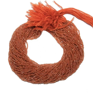 Tamaño personalizado disponible 5mm-10mm Natural Sunstone Bolas facetadas redondas Piedras preciosas curativas sueltas Cuentas de moda Proveedor mayorista a granel - Product Image 1