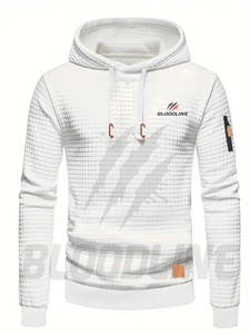 Sweat à capuche pour homme BLOODLINE, tricot gaufré, coupe ajustée, décontracté, respirant, en polyester, pour l'automne - Product Image 4