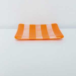 Modern Orange Stripe Resin Tray – Handmade Decorative Jewelry & Vanity Organizer Tray for Home Tabletop <b>D</b>écor - Product Image 4