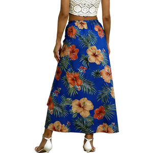 Falda Hawaiana de Algodón 100% de Alta Calidad para Mujer, Cintura Natural, Bordada, Ligera, Transpirable, Estilo Tropical Aloha para la Playa - Product Image 5