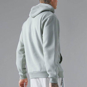Men's Light Gray <b>Zip</b>-<b>Up</b> Logo Hooded Sweatshirt Regular Fit 100% Cotton Fleece Anti-Pilling Casual Autumn Wear - Product Image 3