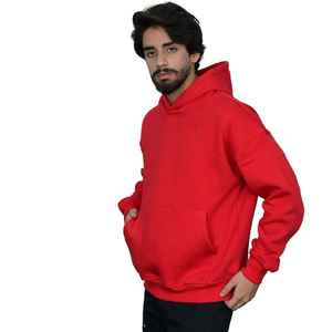 Sudadera con capucha para hombre de algodón y elastano, con estampado personalizado, tejido vintage lavado, roja, con cremallera completa, estilo oversize - Product Image 5
