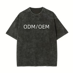 T-shirt Homme OEM Tendance Délavé à l'Acide Collection Style Urbain Décontracté Durable 100% Coton Coupe Oversize Écologique - Product Image 5