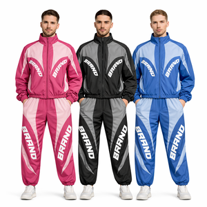 Conjunto Deportivo de Nylon Otoño 2026 con Logotipo de Marca Personalizado, Dos Piezas, Cierre de Cremallera, Transpirable, Ligero, Resistente al Viento, para Hombre - Product Image 1