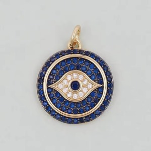 Colgante de Ojo Turco Chapado en Oro de 18K con Piedra Azul, Amuleto de Protección, Colgante de Lujo para Mujer, Joyería Fina de Estilo Rapper - Product Image 6