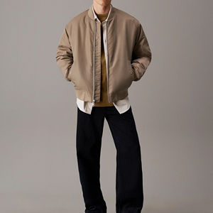 New Fast Shipments Winter Casual Men's One-Piece Eco-Friendly Breathable Reversible <b>Fleece</b>-<b>Lined</b> Bomber <b>Jacket</b> Customized - Product Image 6