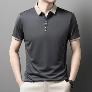 Nueva Camiseta Polo para Hombre, Casual, de Color Sólido, Transpirable, de Manga Corta, para Hombres de Mediana Edad, Estilo Business - Product Image 4