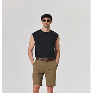 2026 Men's Summer Sleeveless Breathable Ironless Cotton Blend Crew <b>Neck</b> Casual Loose Solid Color Tank Top - Product Image 3