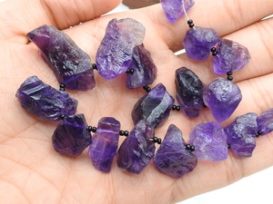 Amethyst Rough Bead-Slice Stick Nugget-Loose Raw <b>Stone</b> Briolette-8Inches 10-25MM Long Approx-Wholesaler Supplies-Natural <b>Stone</b> - Product Image 5