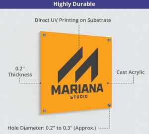 Letrero de Acrílico Negro Brillante Personalizado para Salón |   Placa Comercial con Logotipo 3D en Oro |   Letreros Personalizados para Tiendas Boutique - Product Image 3