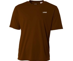 T-shirt de sport pour homme violet à manches courtes, col rond, séchage rapide, haut d'entraînement pour équipe, logo personnalisé - Product Image 3