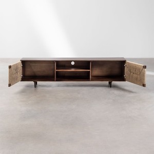 Mueble TV Vandana Arion Neo 200x40 cm en madera de mango y yute Evans - Product Image 6