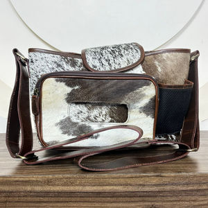 Sac à langer de haute qualité, personnalisé, en gros, avec organisateur pour poussette, porte-biberons isothermes, sac à main en cuir de vache fait à la main pour maman - Product Image 4