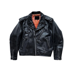Veste de moto en cuir de vachette véritable de qualité supérieure pour homme, veste en cuir noir vintage, veste de motard slim fit pour homme - Product Image 1