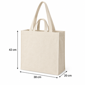320 GSM Natural Cotton <b>Canvas</b> Tote Bag 38x42x20 cm Off White Shopper Bag Custom Logo OEM Private Label Reusable Eco Friendly B2B - Product Image 2