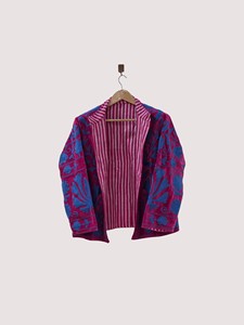 Veste en velours brodée à la main à col mandarin pour femme, motif floral, décontractée, à manches longues, épaisse et chaude pour l'hiver - Product Image 2