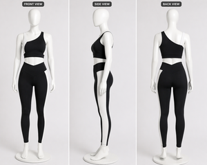 Women One Shoulder Yoga Set High Waist <b>Leggings</b> Sports Bra Fitness Workout Activewear Custom OEM Wholesale - Product Image 3