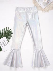 6-16 bambini ragazze abbigliamento elegante Hip Hop <span class=keywords><strong>costumi</strong></span> da ballo cintura elastica <span class=keywords><strong>vita</strong></span> <span class=keywords><strong>alta</strong></span> pantaloni lunghi con fondo a campana - Product Image 3