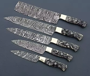 LEGACY BLADES Juego de Cuchillos de Cocina Ambidiestros de Acero de Damasco de 67 Capas Hechos a Mano de Primera Calidad, Juego de 5 Piezas con Mango de Resina, Cuchillos Profesionales - Product Image 5