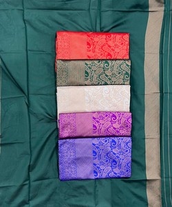 Purple Silk Saree With Gold Zari Work Traditional Indian Wedding Wear For Women <b>Floor</b> Length Banarasi Style Sari - Product Image 5