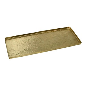 Bandeja de Servicio de Aluminio de Calidad para Hoteles y Restaurantes con Asas en Forma de Hoja, Bandeja Metálica para Servir Bebidas en Fiestas - Product Image 6
