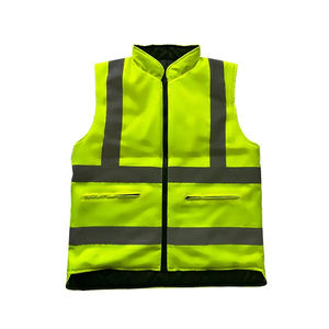 Chaleco de Seguridad Reflectante de Alta Visibilidad para Invierno, con Cremallera, Sin Mangas, Color Naranja, Fabricante Personalizado - Product Image 1