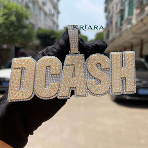 Pendentif Hip Hop DCASH en argent 925 plaqué or 18 carats avec diamant de laboratoire, breloque lettre, pour homme, usage quotidien - Product Image 5