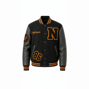 OEM ODM Custom Varsity <b>Jacket</b> Manufacturer Premium <b>Leather</b> Sleeve Chenille Embroidery Letterman <b>Jacket</b> Private Label Brand - Product Image 3