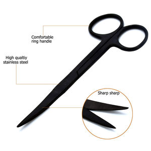 Ciseaux en acier inoxydable de qualité médicale 14,5 cm, pour gaucher, à lame coupante/arrondie, courbés, pour dissection manuelle, certifiés CE - Product Image 6