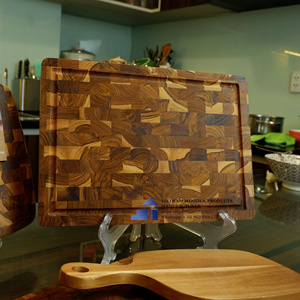 Planche à découper en bois d'acacia naturel et teck, non toxique, durable, pour cuisine, décoration intérieure, fournisseur Vietnam - Vente chaude - Product Image 4