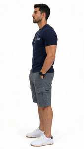 <b>Men's</b> <b>Navy</b> <b>Blue</b> Regular Fit Knitted T-<b>Shirt</b> Short Sleeve Crew Neck Solid Tee 220 Grams Blank Front - Product Image 1
