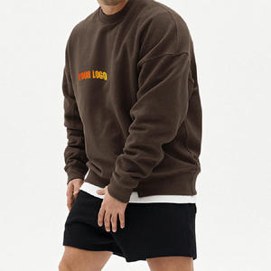 Sudadera transpirable de algodón grueso con media cremallera, talla grande, para hombre, de corte holgado, lisa, de manga larga, de felpa. - Product Image 5
