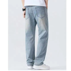 Jeans en denim pour hommes, coupe slim et coupe classique, décontractés, avec logo personnalisé, vente en gros - Product Image 2