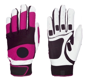 Baseball Batting Gloves Full Finger Pitcher Red Black <b>White</b> Leather Non-Slip Right Handed Adult All Seasons Hook Loop Closure - Product Image 5