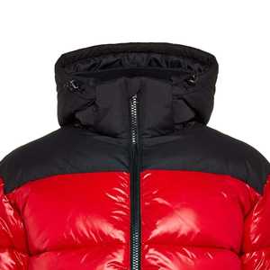 Reversible Hooded Waterproof Puffer <b>Jacket</b> Unisex Orange Blue Color Blocking Zipper Closure Winter Casual <b>Thick</b> Polyester <b>Fleece</b> - Product Image 3