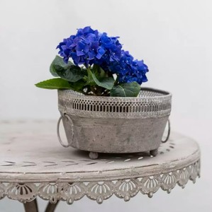 Macetas de Jardín Redondas de Metal Galvanizado, Hechas a Mano, con Acabado Blanco, de Tamaño Personalizado, para Uso en Exteriores - Product Image 3