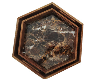 OFFRE SPÉCIALE 2022 gros Personnalisé Café Table à Thé Plat de Service Plateau En Bois Grand Pouf plateau de service - Product Image 1