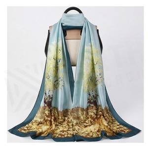 Women's Square <b>Silk</b> Scarf Digital Print Floral Elegant Multi-Functional Outdoor Fashion Accessory All Seasons Polyester - Product Image 2
