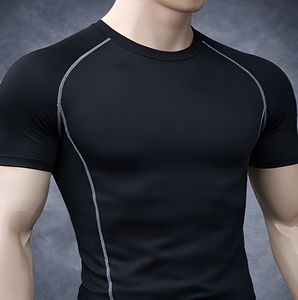 Camiseta Deportiva de Compresión para Hombre, Ajustada al Cuerpo, de Algodón y Elastano, para Gimnasio, Entrenamiento, Running, Ropa Deportiva de Alto Rendimiento, Venta al Por Mayor - Product Image 2