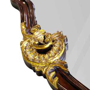 Miroir mural compact classique de luxe en teck massif, fait main, bordure durable - Product Image 3