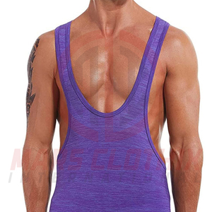 Traje de Lucha Libre de Tela Elástica para Entrenamiento Físico, Singlet de Lucha Libre Personalizado por Sublimación de una Sola Pieza para Hombre - Product Image 5