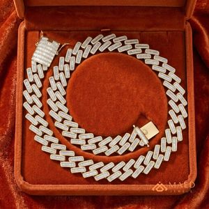 สร้อยคอโมอิสซาไนต์ชุบทอง 18K แบบ Cuban Link ดีไซน์ทันสมัยสำหรับผู้หญิงและผู้ชาย สไตล์นิวยอร์ก สร้อยคอแฟชั่นแบบโซ่เส้นเล็ก - Product Image 3