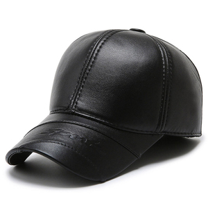 Wholesale Men Leather Baseball <b>Cap</b> <b>Winter</b> Hat <b>Caps</b> Gorras De Beisbol Original Invierno Lana Gorra De Cuero - Product Image 1
