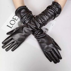 Guantes de Seguridad HARAZ INTERNATIONAL para Mujer, de Cuero, Retro, con Puño Plisado, Térmicos, Ecológicos, Clásicos, para Invierno - Product Image 4
