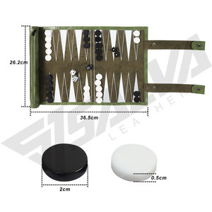 Tablero de Backgammon de Cuero Personalizado de 21 Pulgadas, Juego de Mesa Profesional de Lujo, Regalo Novedoso Creativo y Personalizable - Product Image 3
