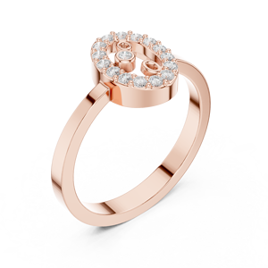 Luxury Rose Gold Plated Spiral Halo Ring with Round Cut Crystal <b>Stones</b> Elegant Minimalist Fashion Jewelry for Women - Product Image 4