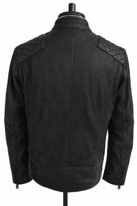 Most Popular Quality Cow Men Motorbike Destroy Leather Jackets black Color with Ce approved <b>protectors</b>. - Product Image 2