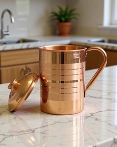 Copper jug <b>set</b> for sunrise <b>breakfast</b> table experience water serving metal <b>set</b> with glasses durable reusable kitchen dining drink - Product Image 1